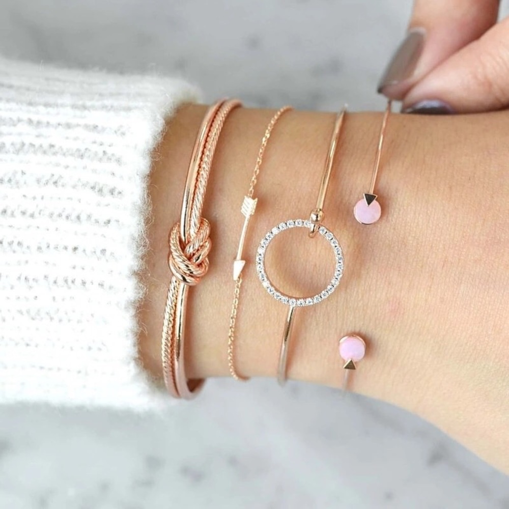 NWT 4 Piece Boutique Bangle Bracelet Stack Set - Picture 2 of 7
